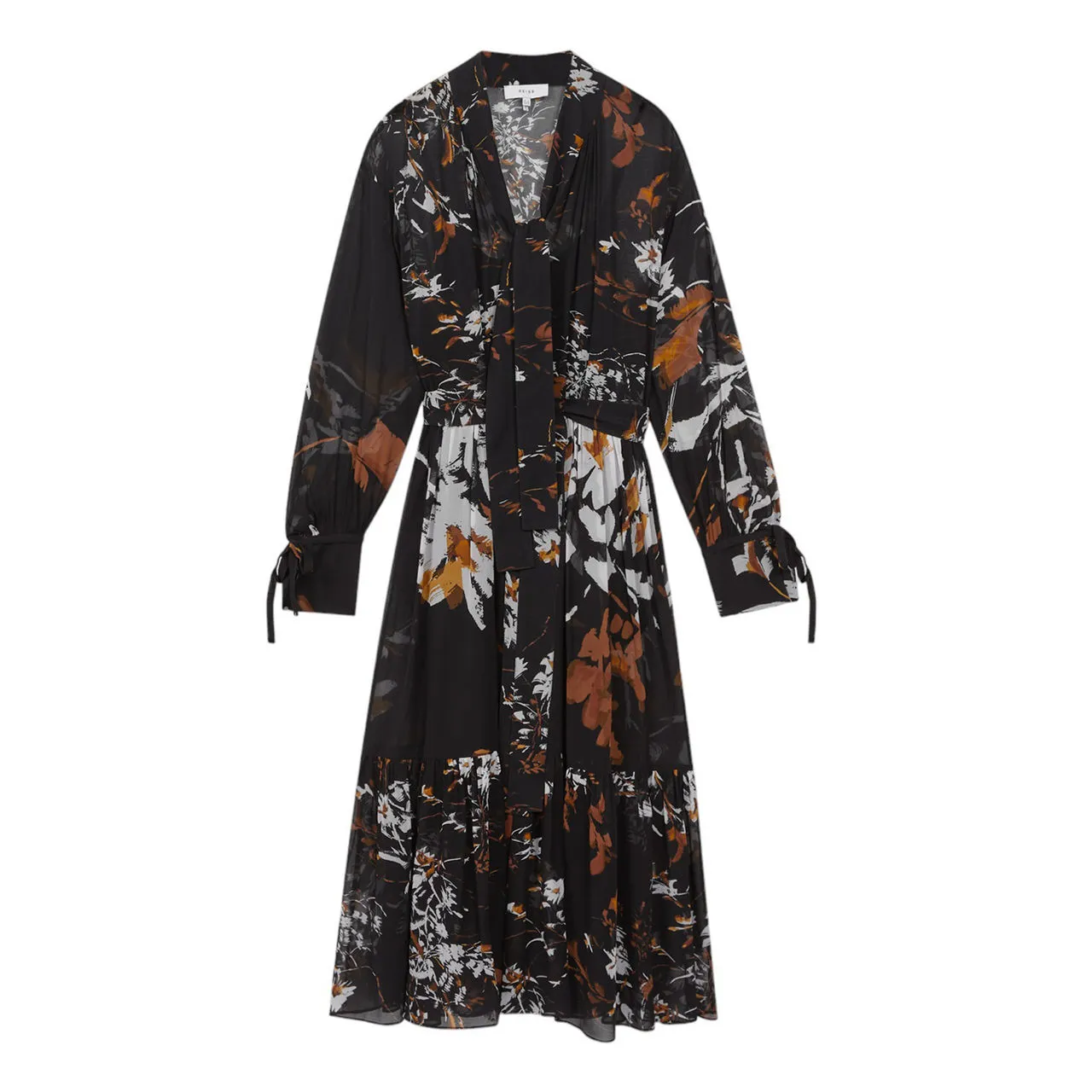 Black REISS Charlotte Floral Dress