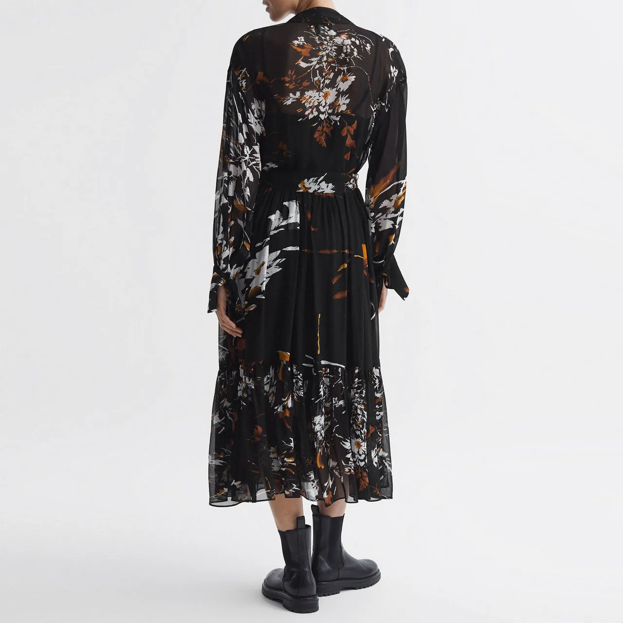 Black REISS Charlotte Floral Dress