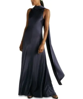 Elegant Reiss Fae Satin Maxi Dress