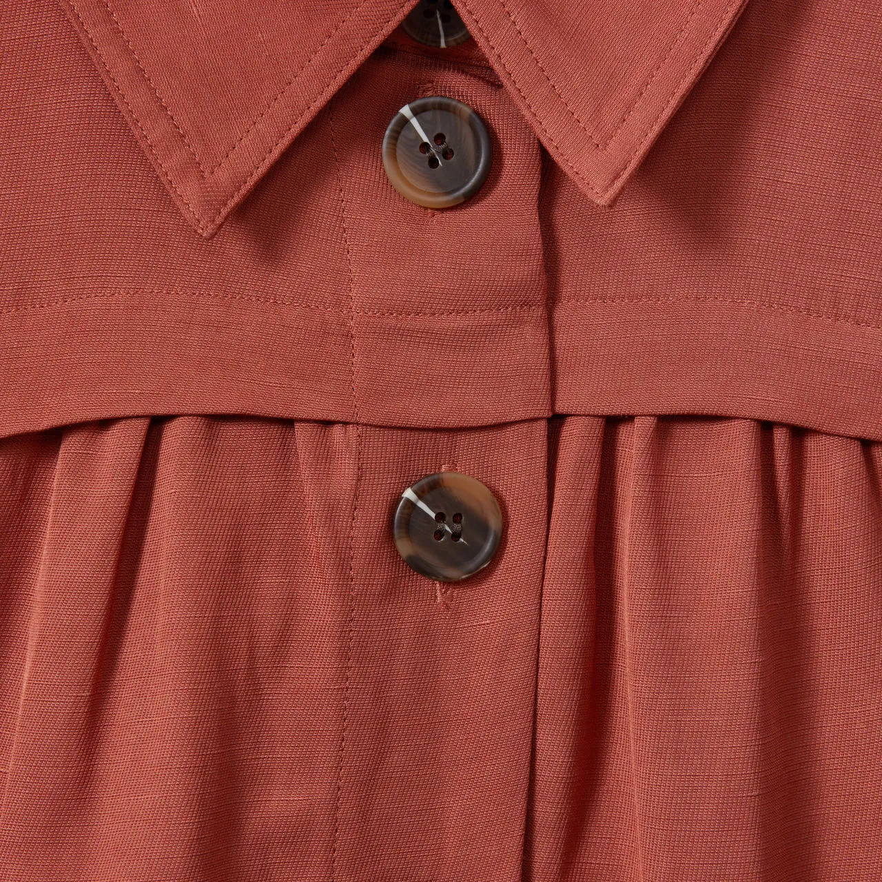 Brown REISS Heidi Linen Shirt Dress