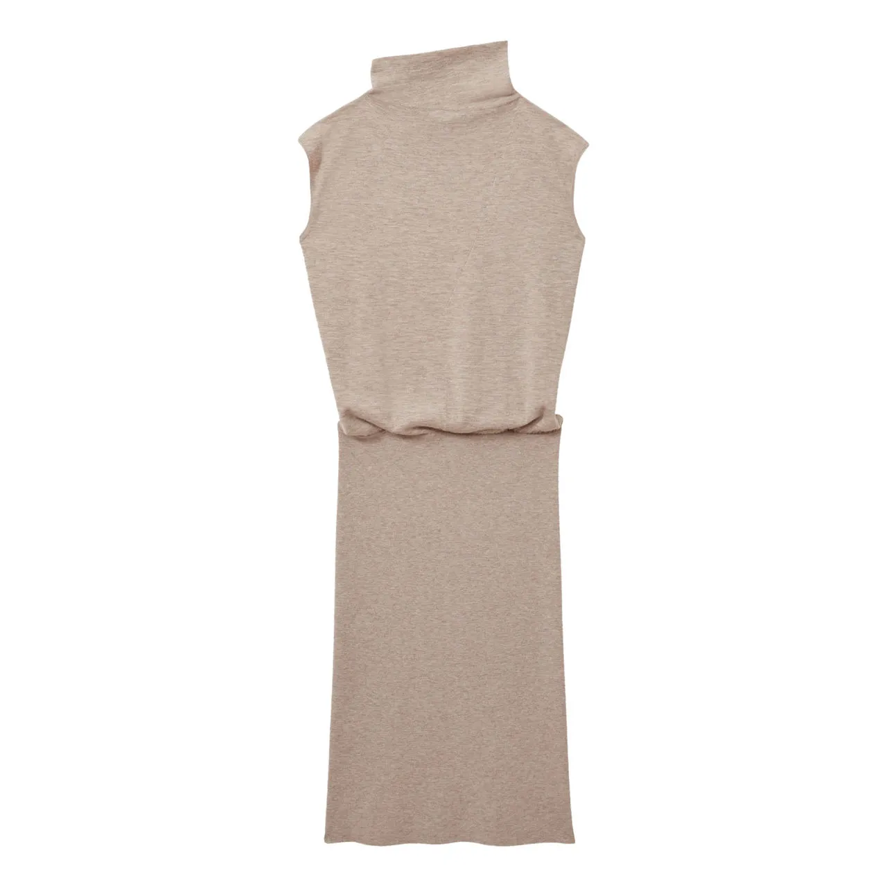 Beige REISS Hester Blouson Knitted Dress