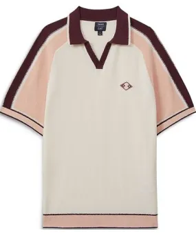 Reiss Tonka Cotton & Nylon Color Blocked Polo Shirt