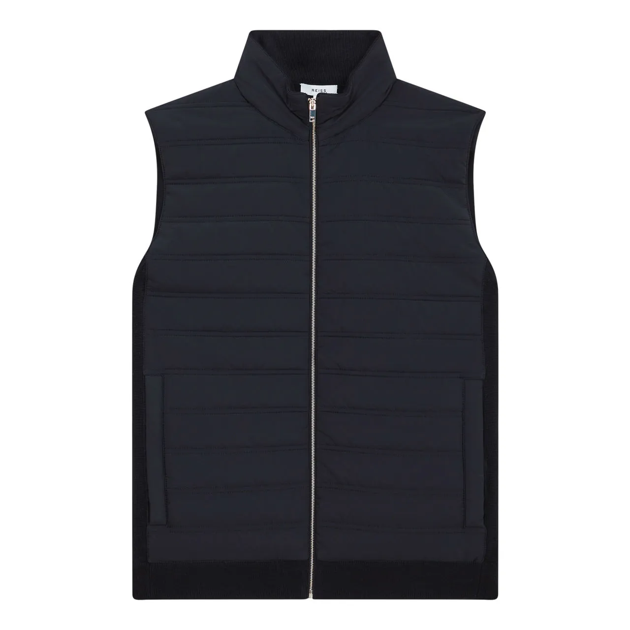 REISS William Quilted Gilet Blue