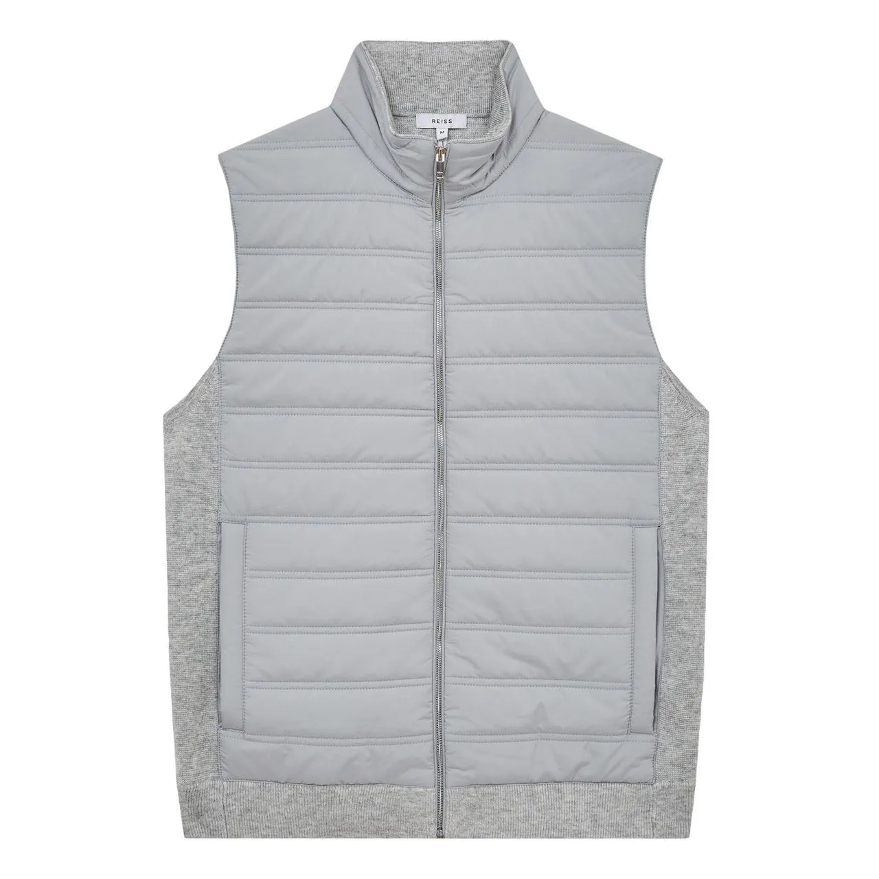 REISS William Quilted Gilet Grey