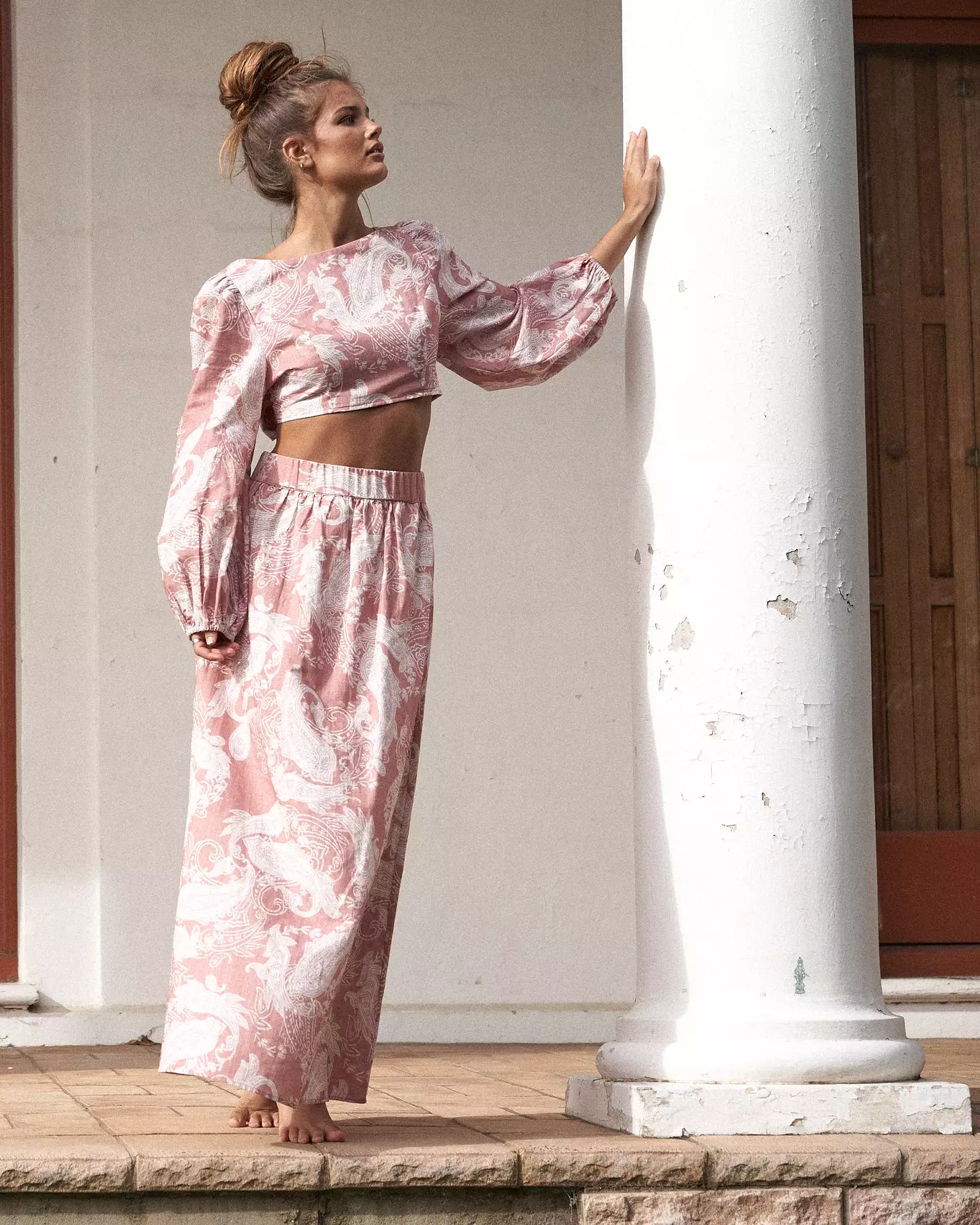 Rosa Paisley Linen Maxi Skirt - Shop Now!