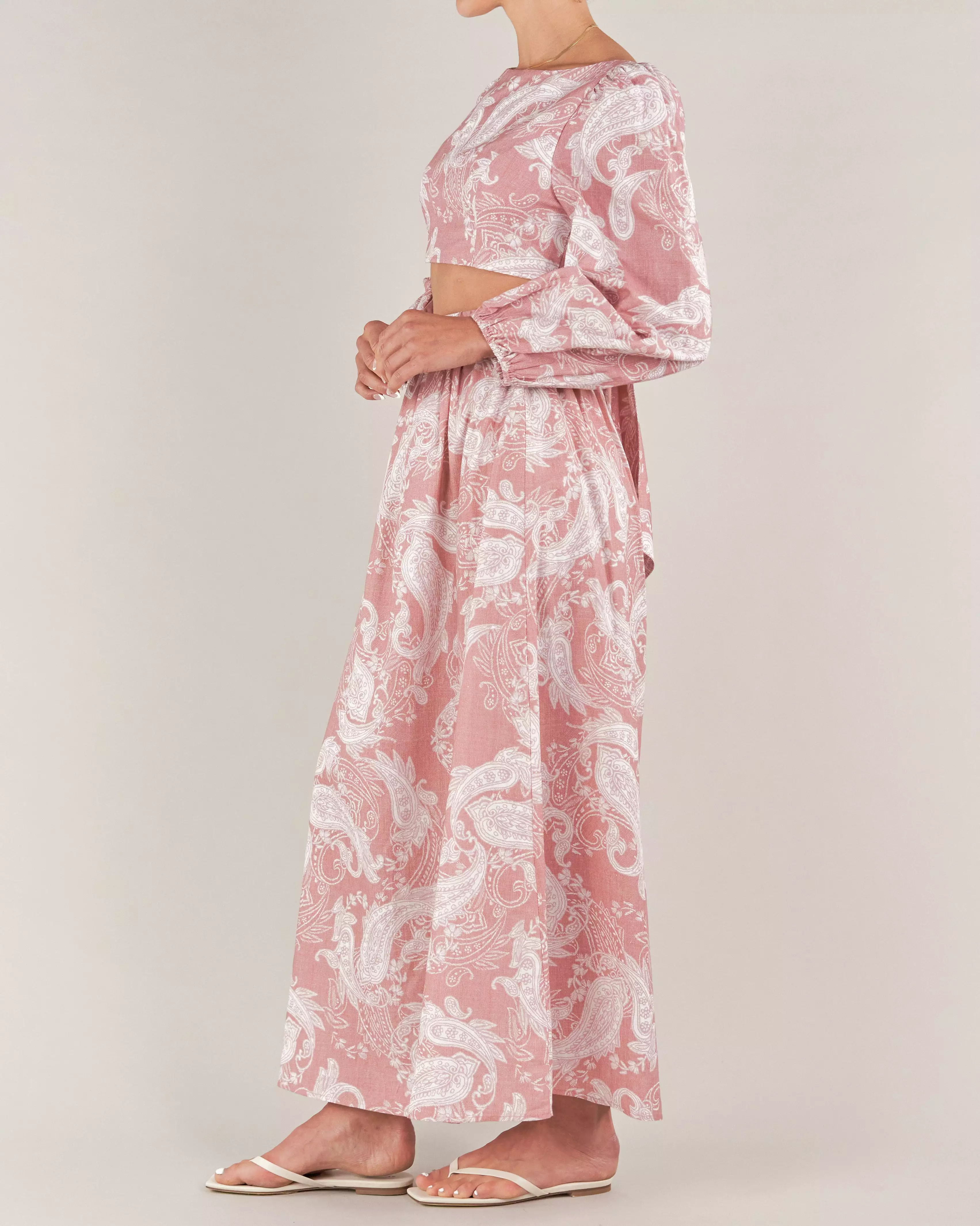 Rosa Paisley Linen Maxi Skirt - Shop Now!