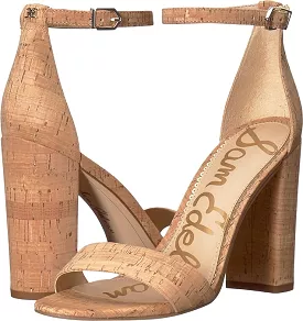 Sam Edelman Yaro Block Heel Dress Sandals in Natural Leather