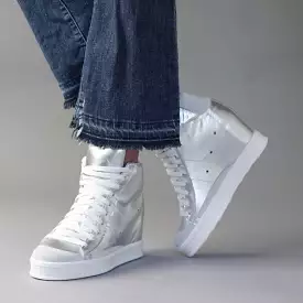 Silver Wedge Sneaker