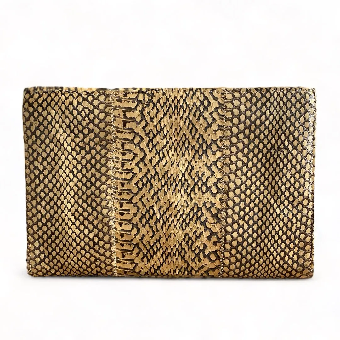 Snakeskin Leather Clutch - Margold