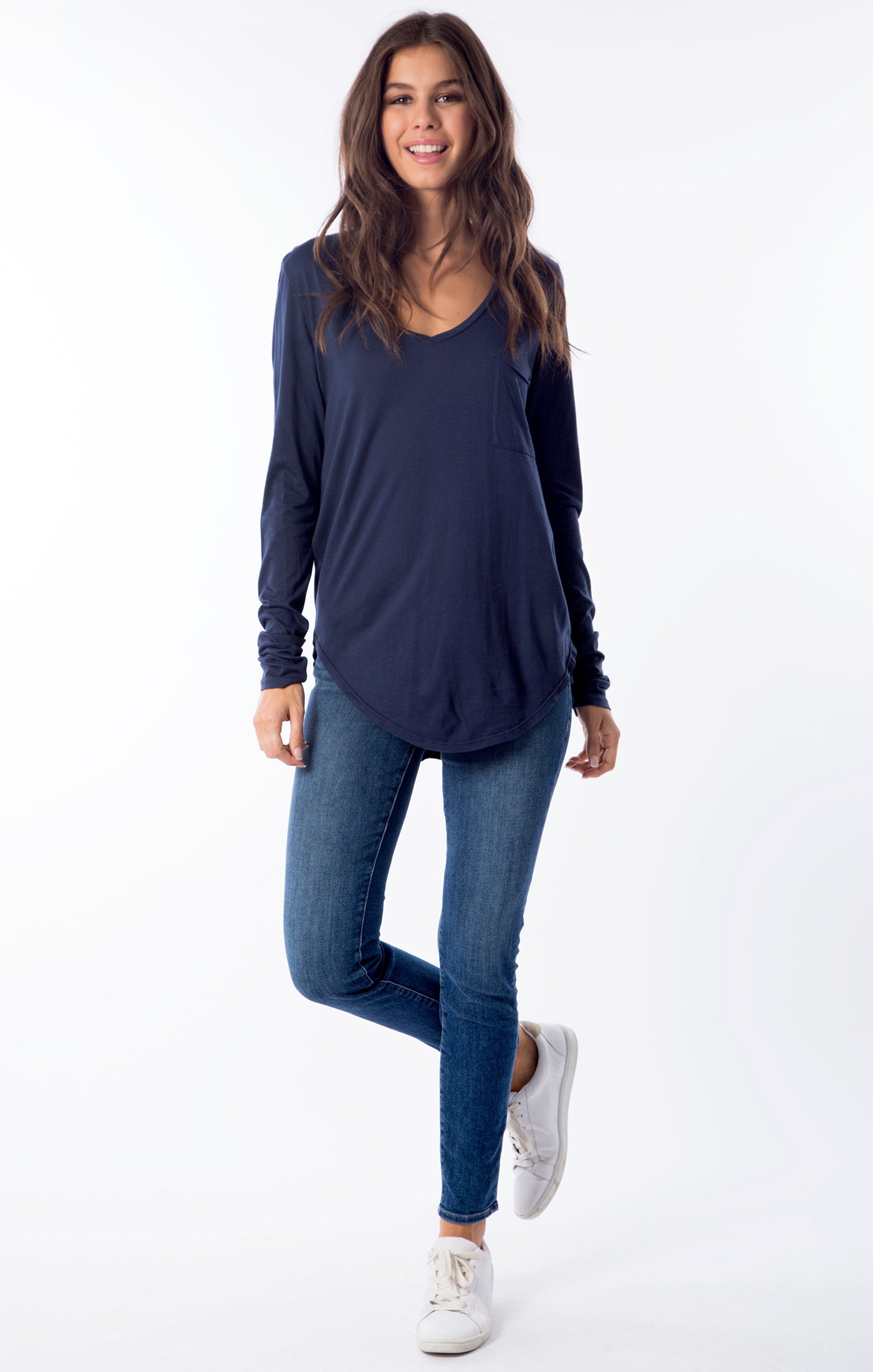 Sol Angeles Long Sleeve Indigo Torque Tee