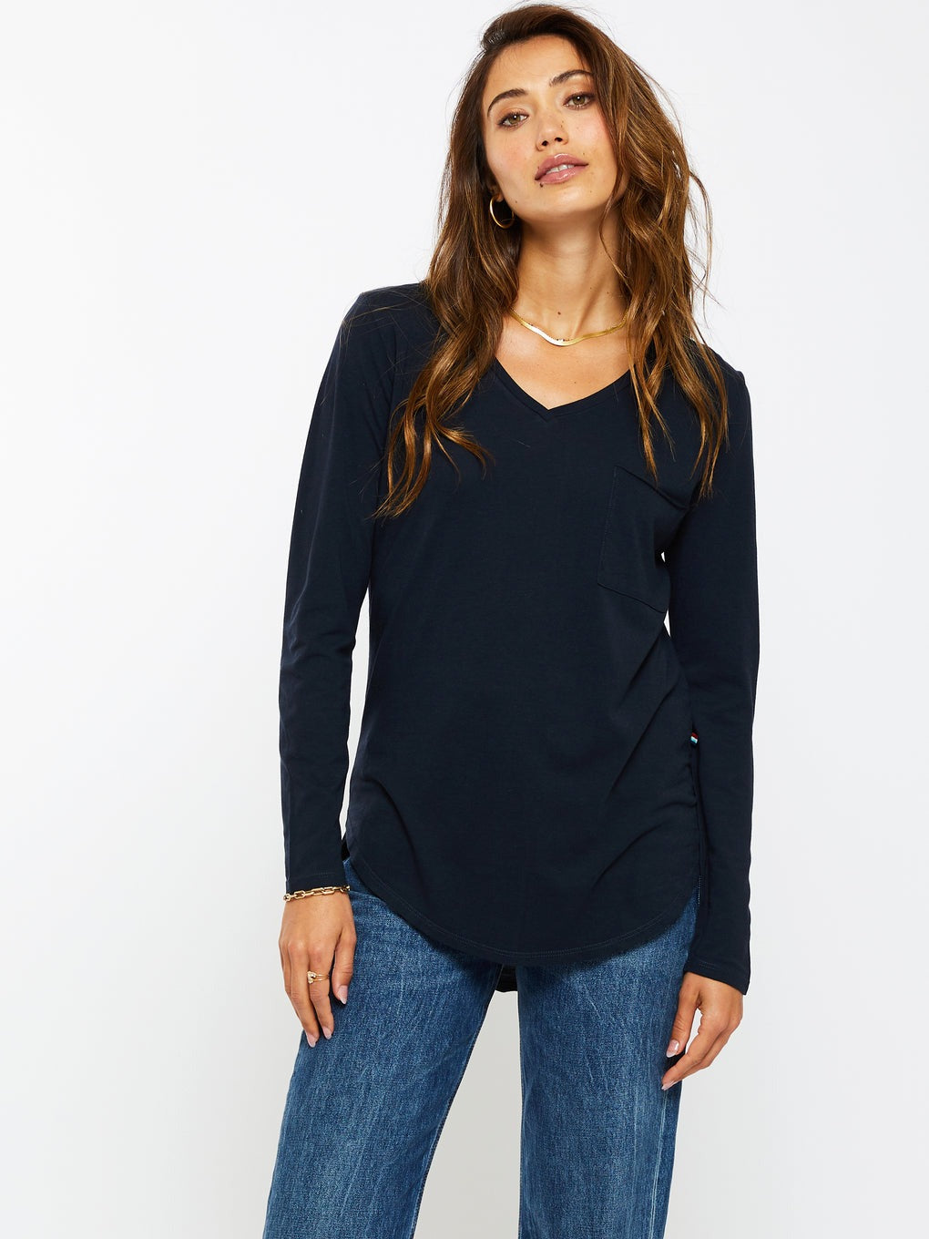 Sol Angeles Long Sleeve Indigo Torque Tee