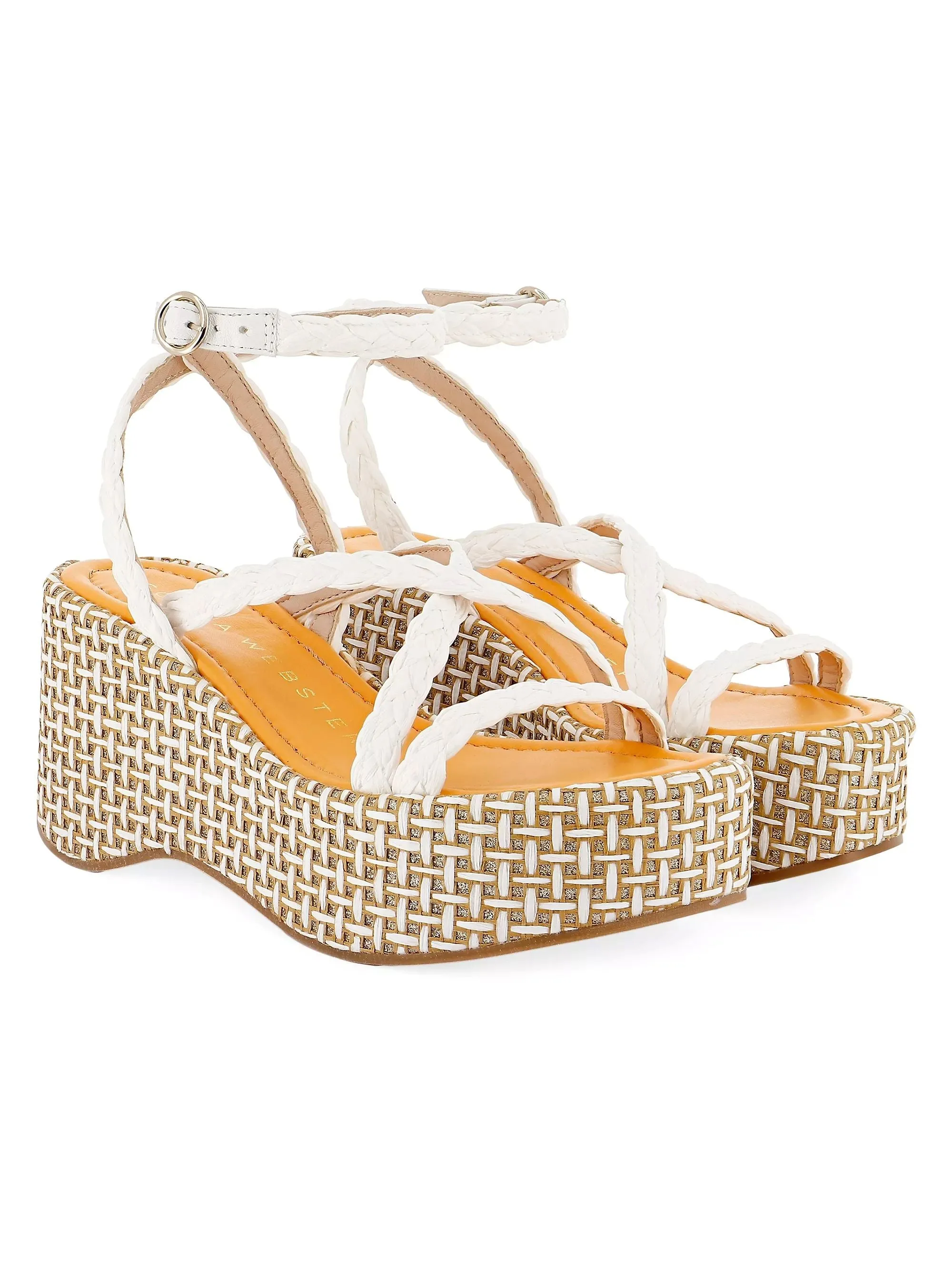 Sophia Webster Miranda Flatform Sandal in White Raffia