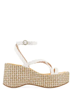 Sophia Webster Miranda Flatform Sandal in White Raffia