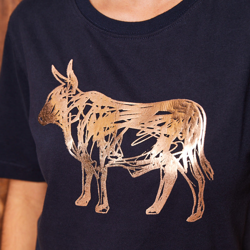 Squiggle Outline Nguni Crew Tee Midnight