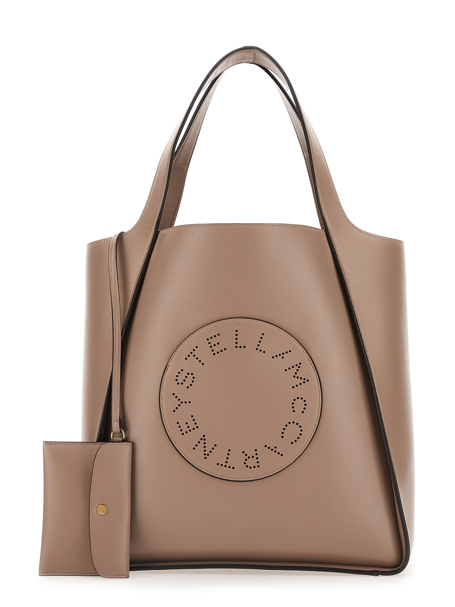 STELLA McCARTNEY    SQUARE TOTE BAG WITH LOGO IN ALTER NAPPA LEATHER