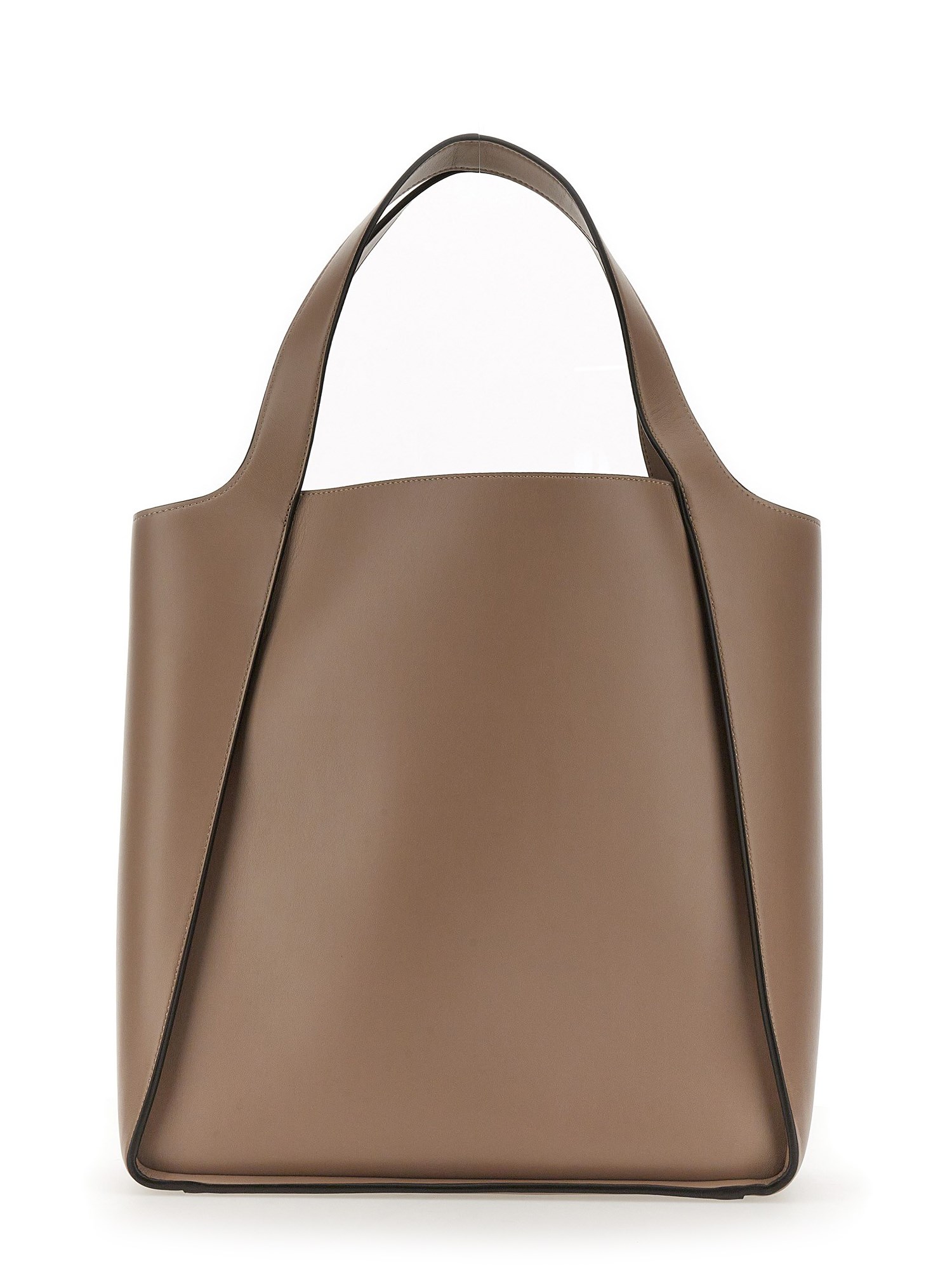 STELLA McCARTNEY    SQUARE TOTE BAG WITH LOGO IN ALTER NAPPA LEATHER