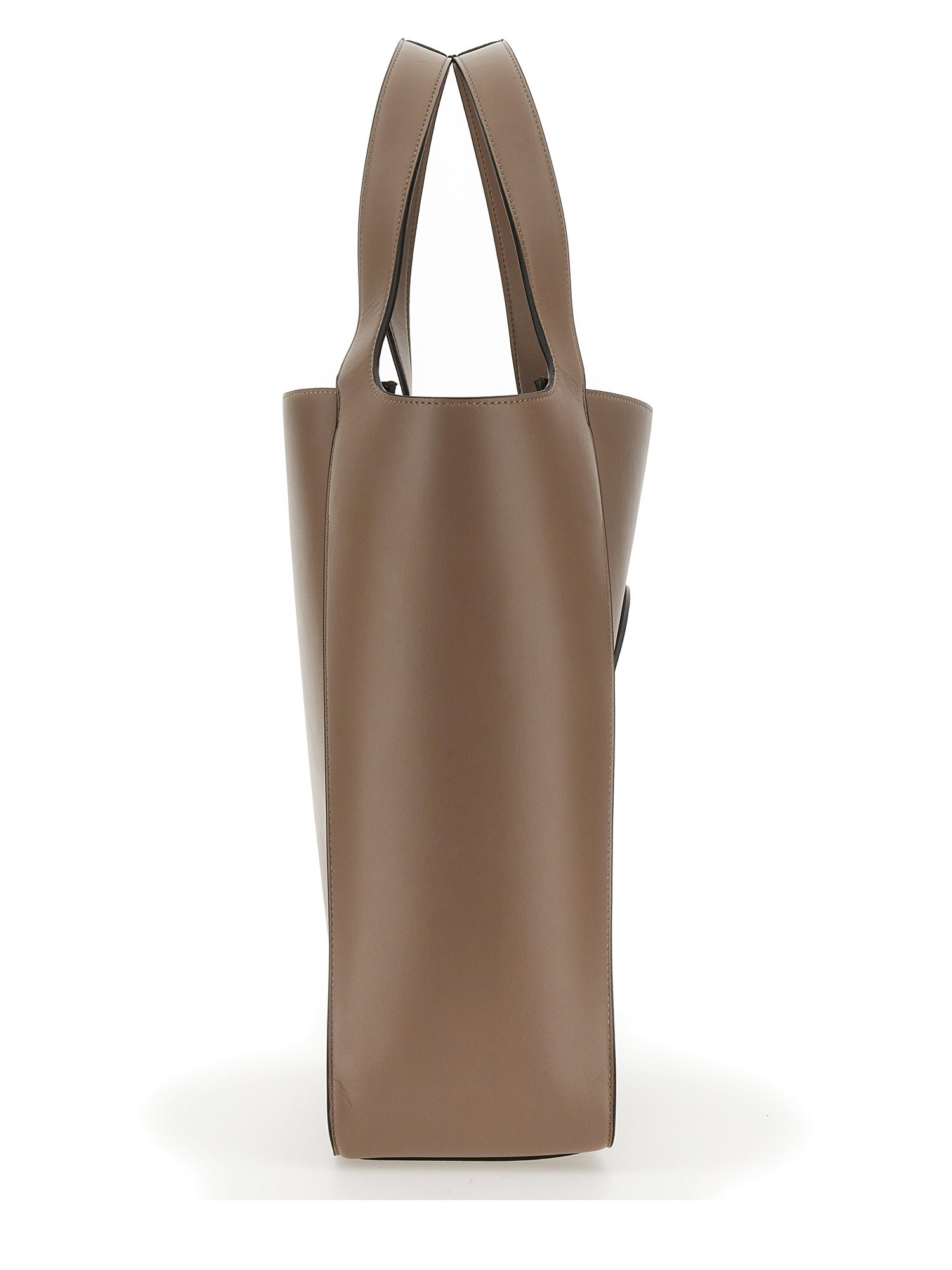 STELLA McCARTNEY    SQUARE TOTE BAG WITH LOGO IN ALTER NAPPA LEATHER