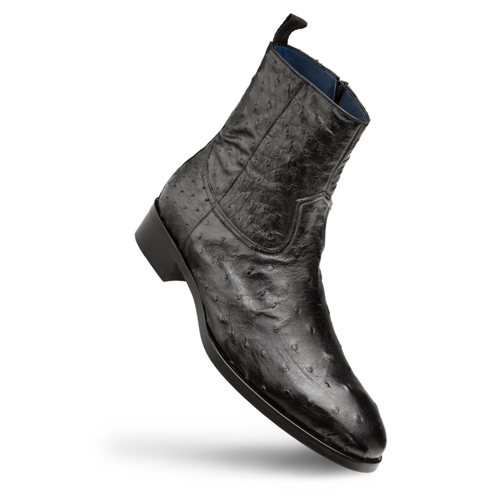 Straight-Heel Exotic Ostrich Boot