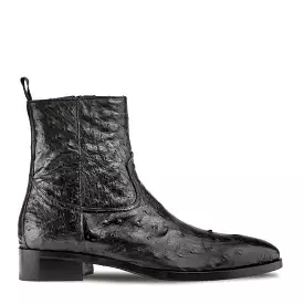 Straight-Heel Exotic Ostrich Boot