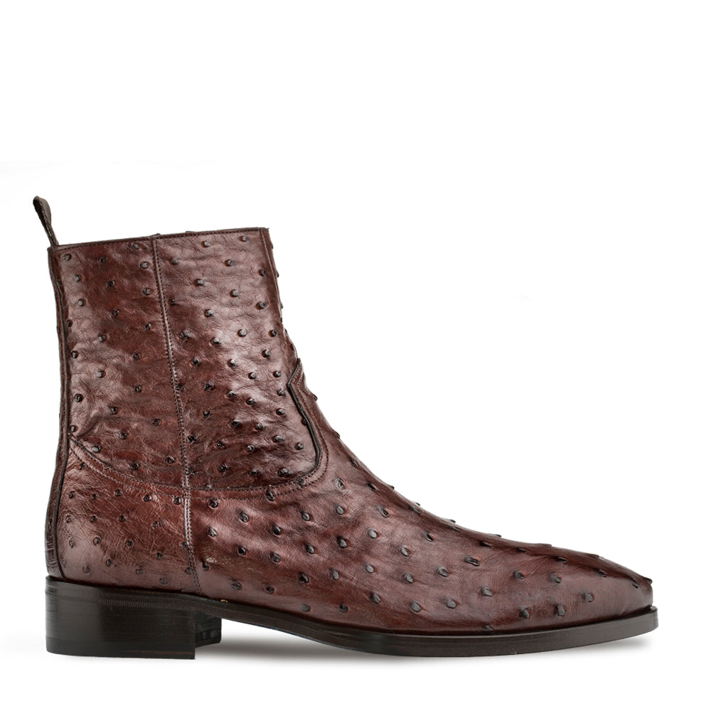 Straight-Heel Exotic Ostrich Boot