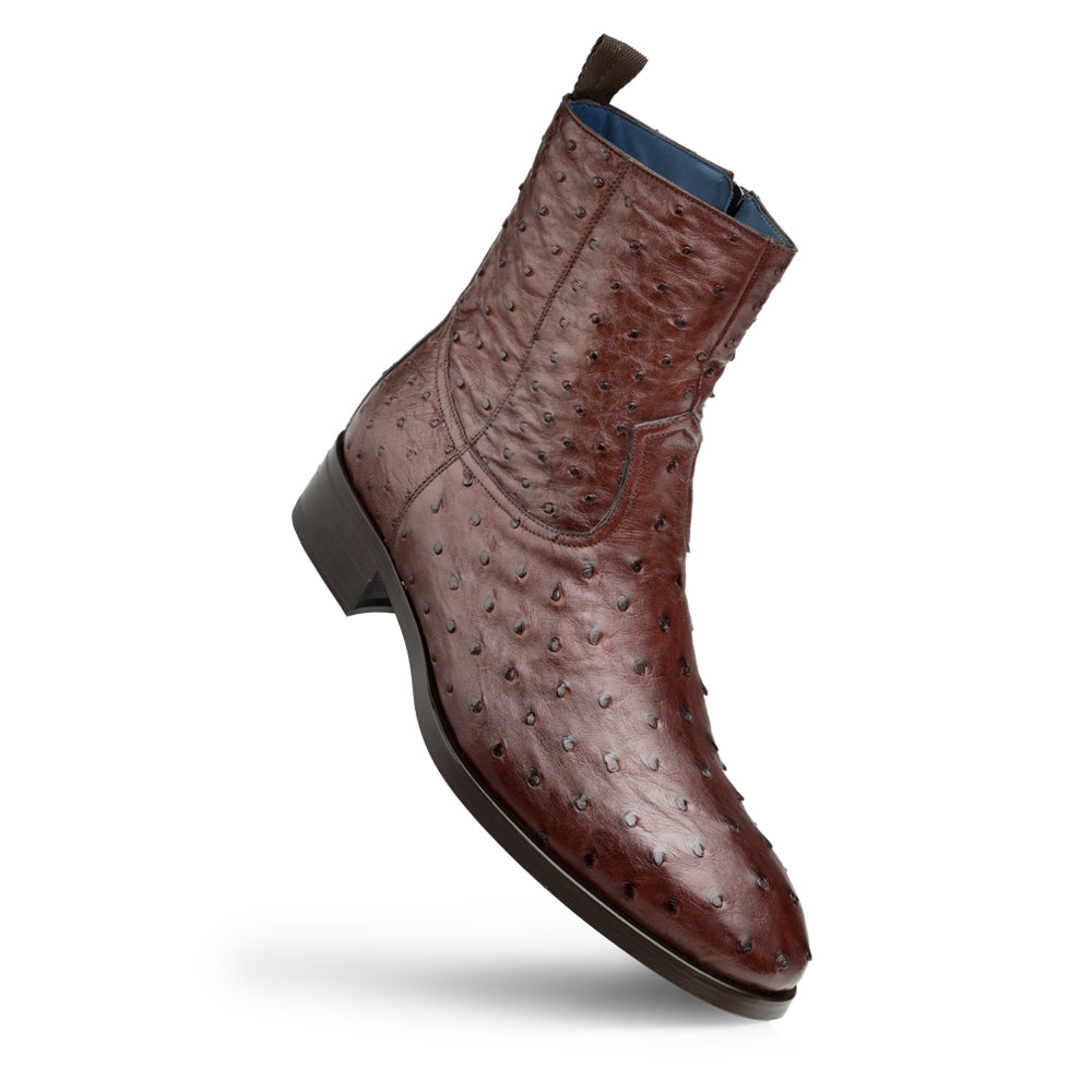 Straight-Heel Exotic Ostrich Boot