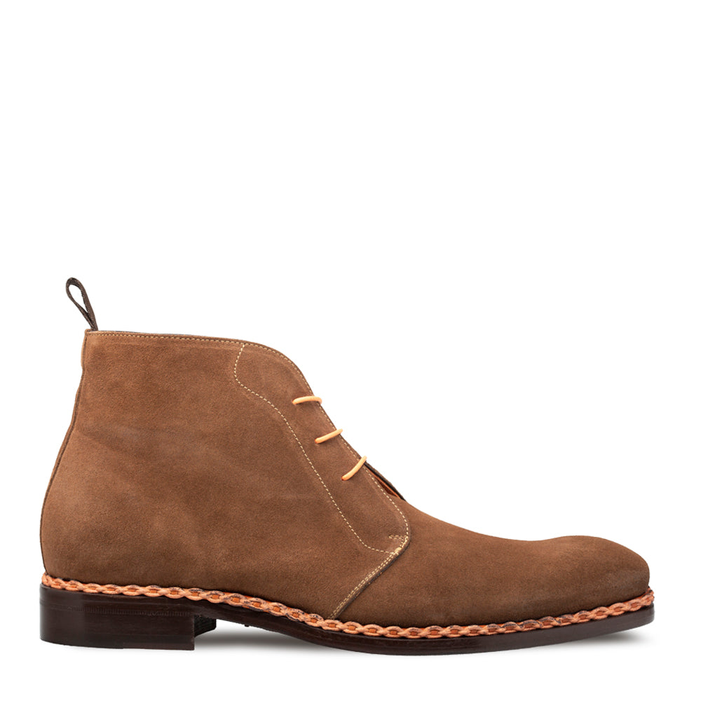 Suede Desert Boot with Contrast Colors