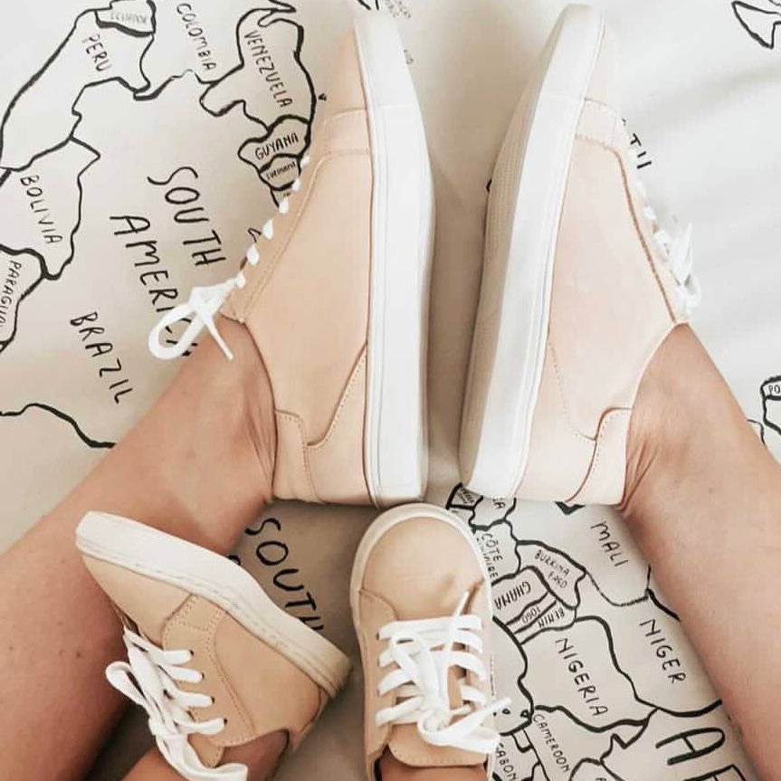 Tan Nubuck Low Top Sneakers