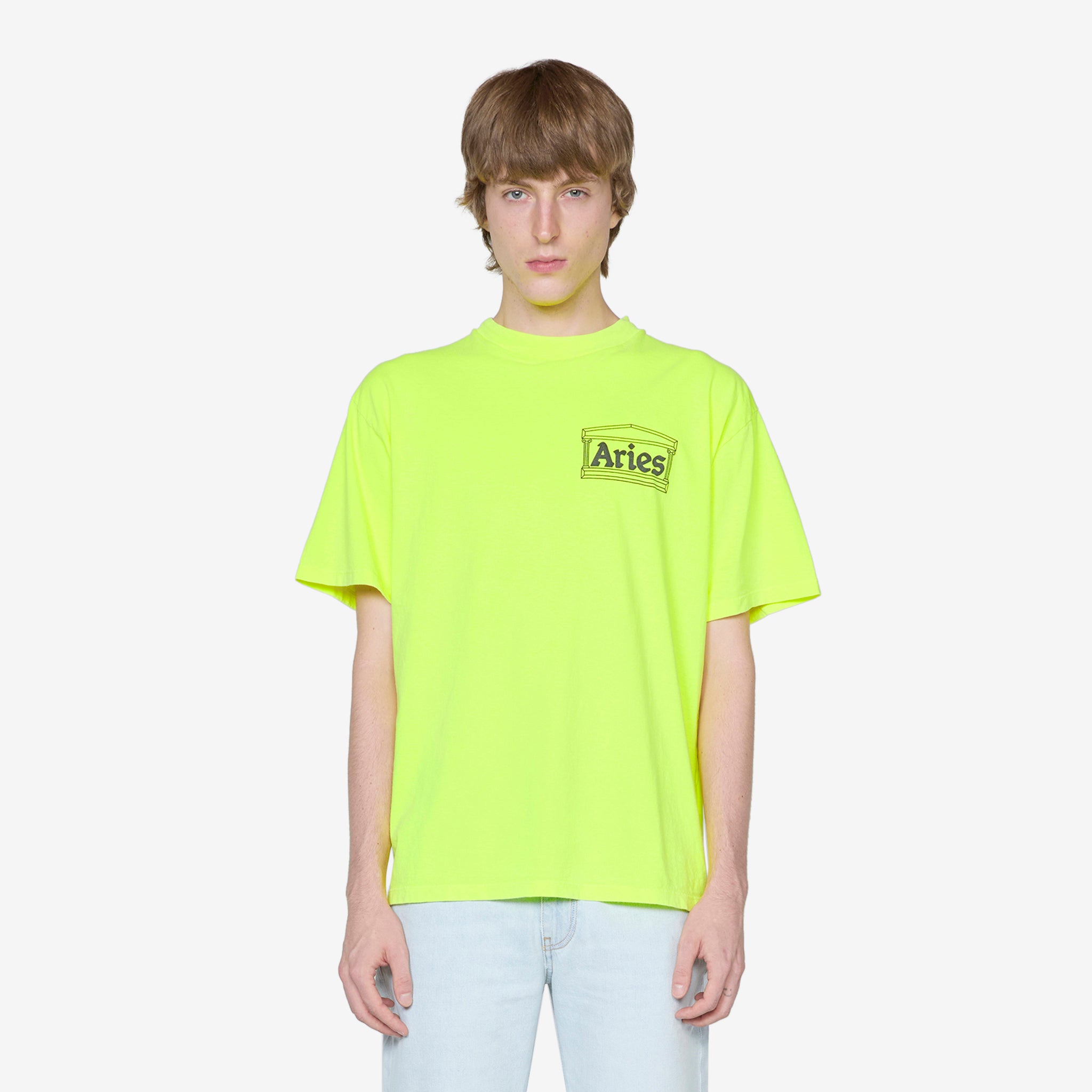 Temple Short Sleeve T-Shirt Fluro Yellow