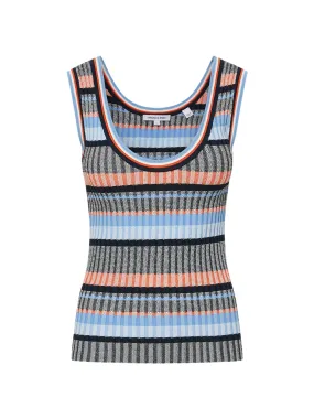 Veronica Beard Blue Multi Sandra Tank