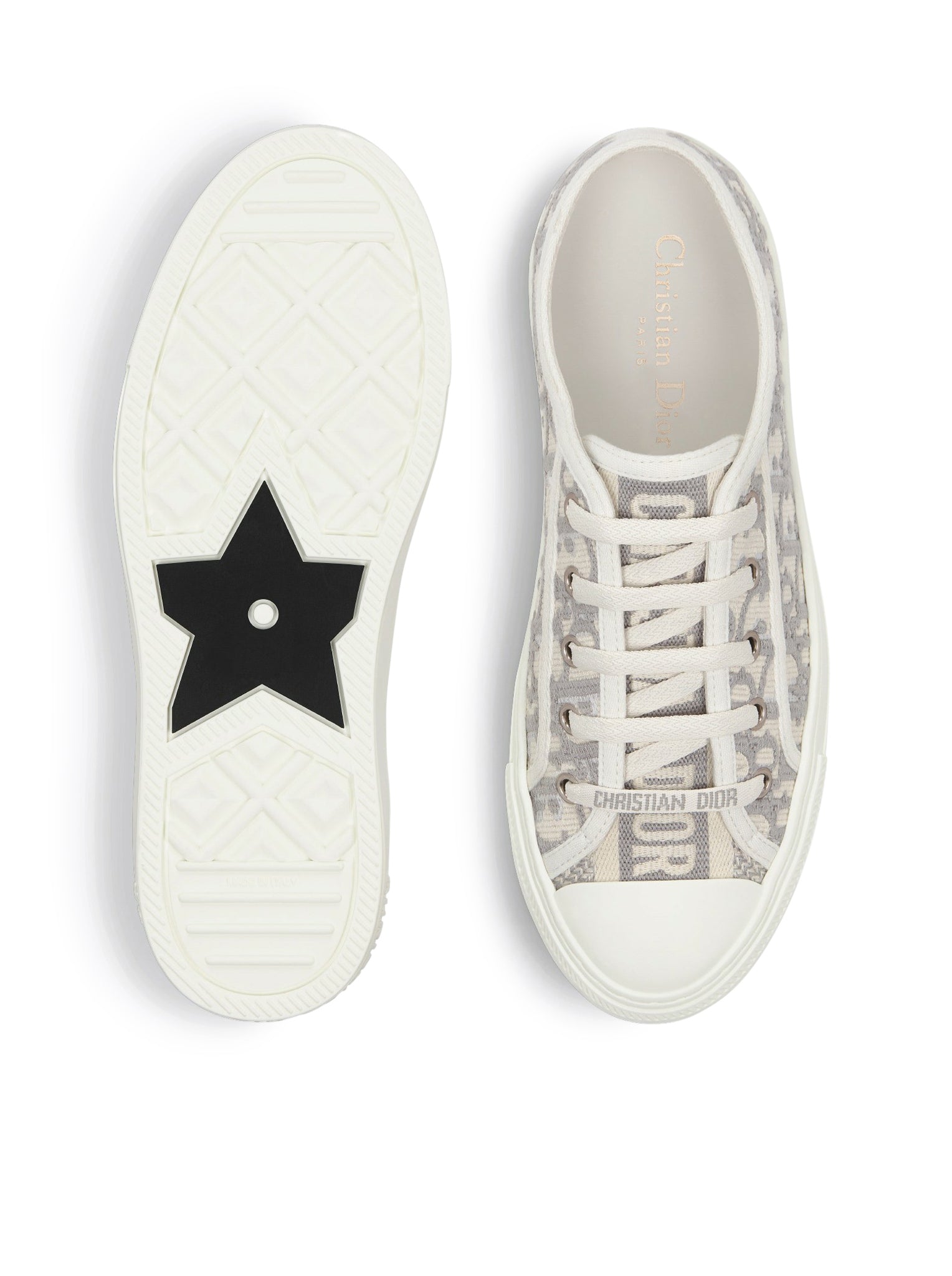 WALK`N`DIOR Cotton Sneaker with Oblique Embroidery