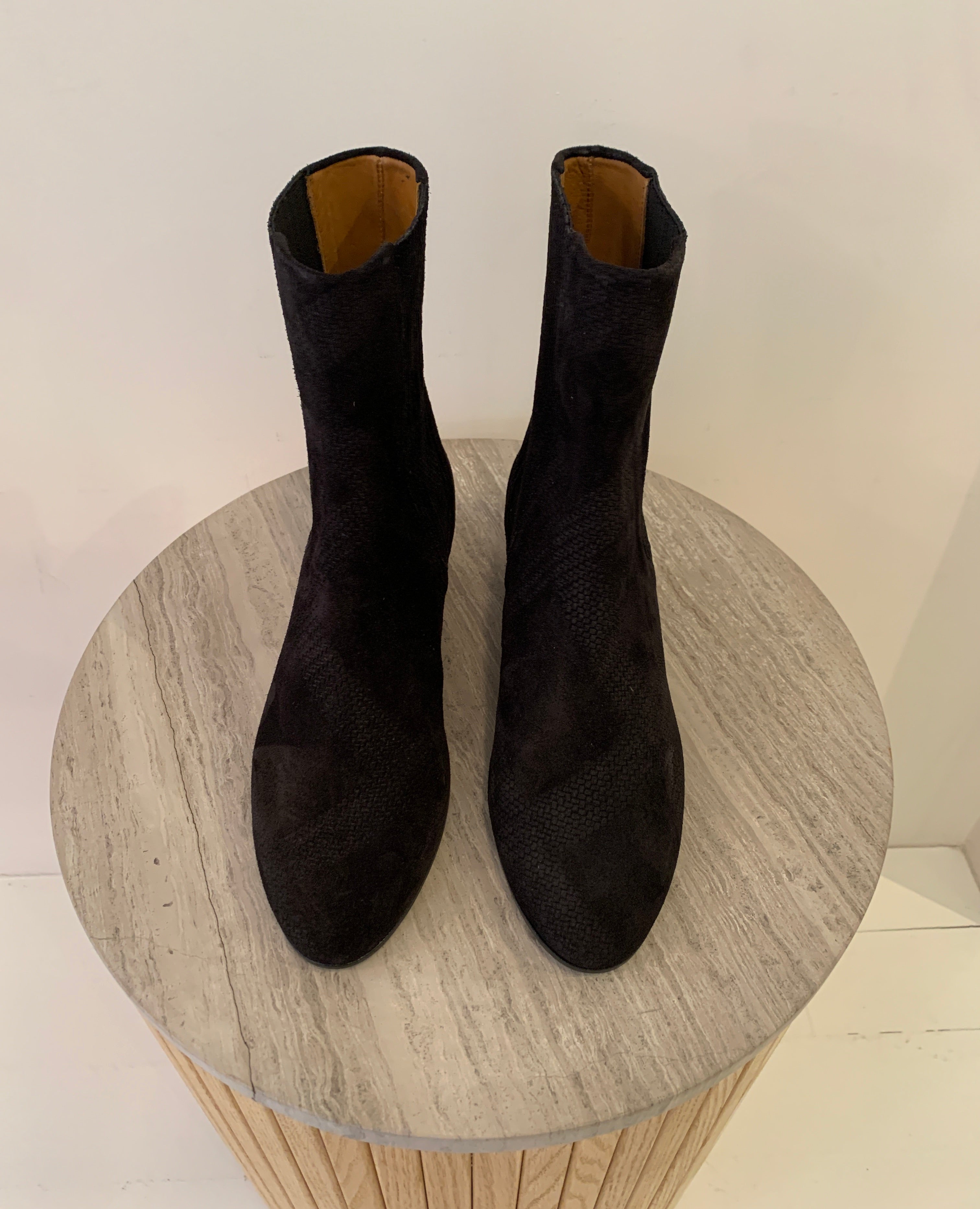 Warehouse Sale - Celeste Boots, Black Tartan Suede