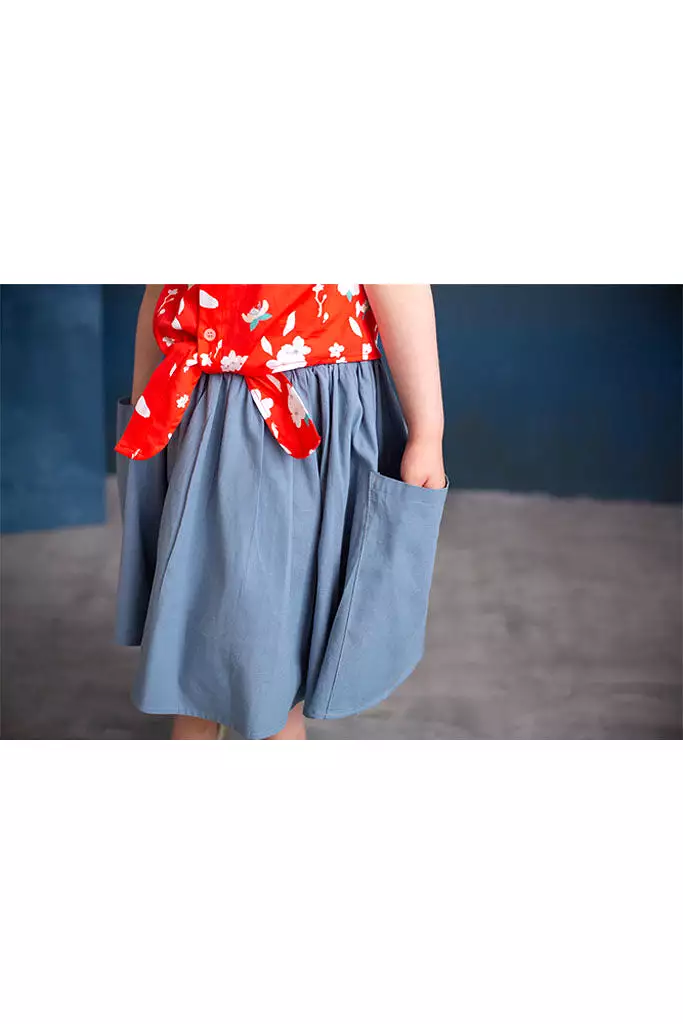 Wendy Blue Flare Skirt