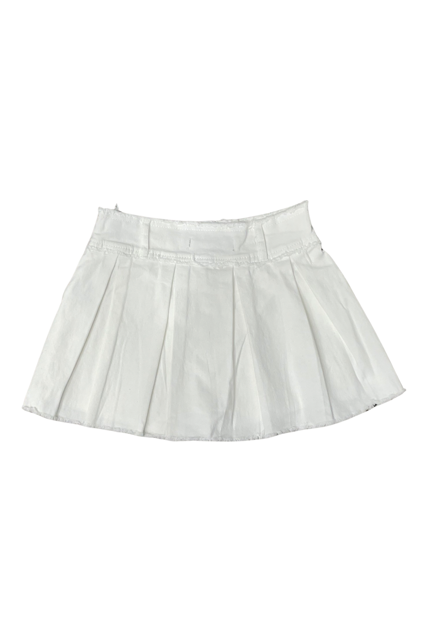 White Denim Pleated Skort - Women's Fashion. Shop Now!