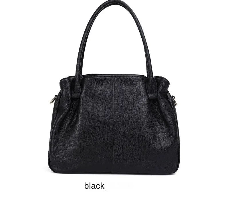 Women's Multi-Layer Soft Genuine Leather Big Shoulder Tote Handbag