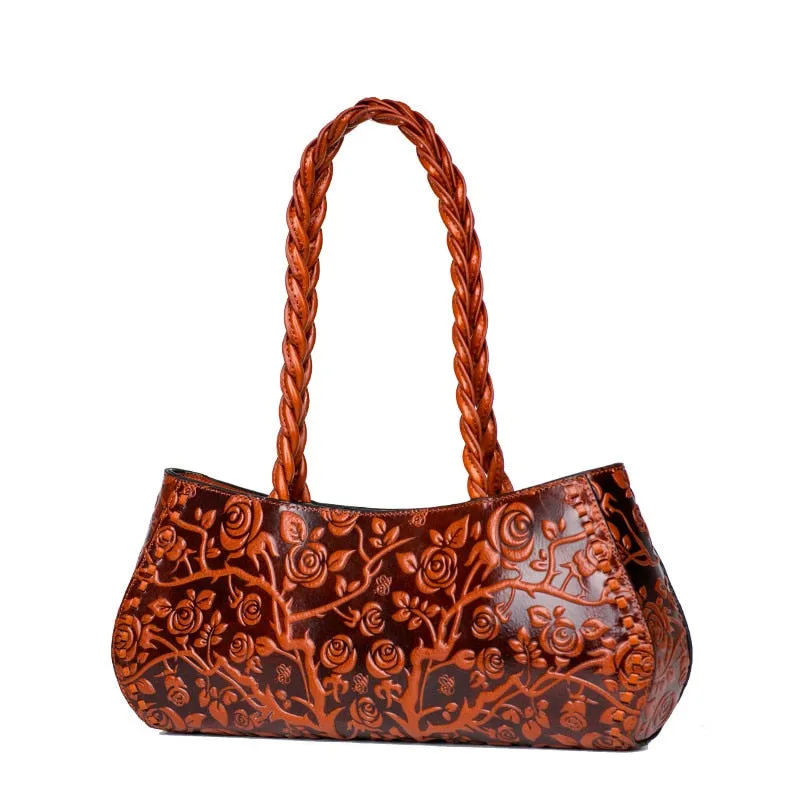 Women's Retro Genuine Leather All-Match Shoulder Tote Handbag