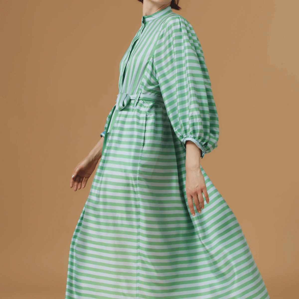 Yvonne Emerald Silk Dress